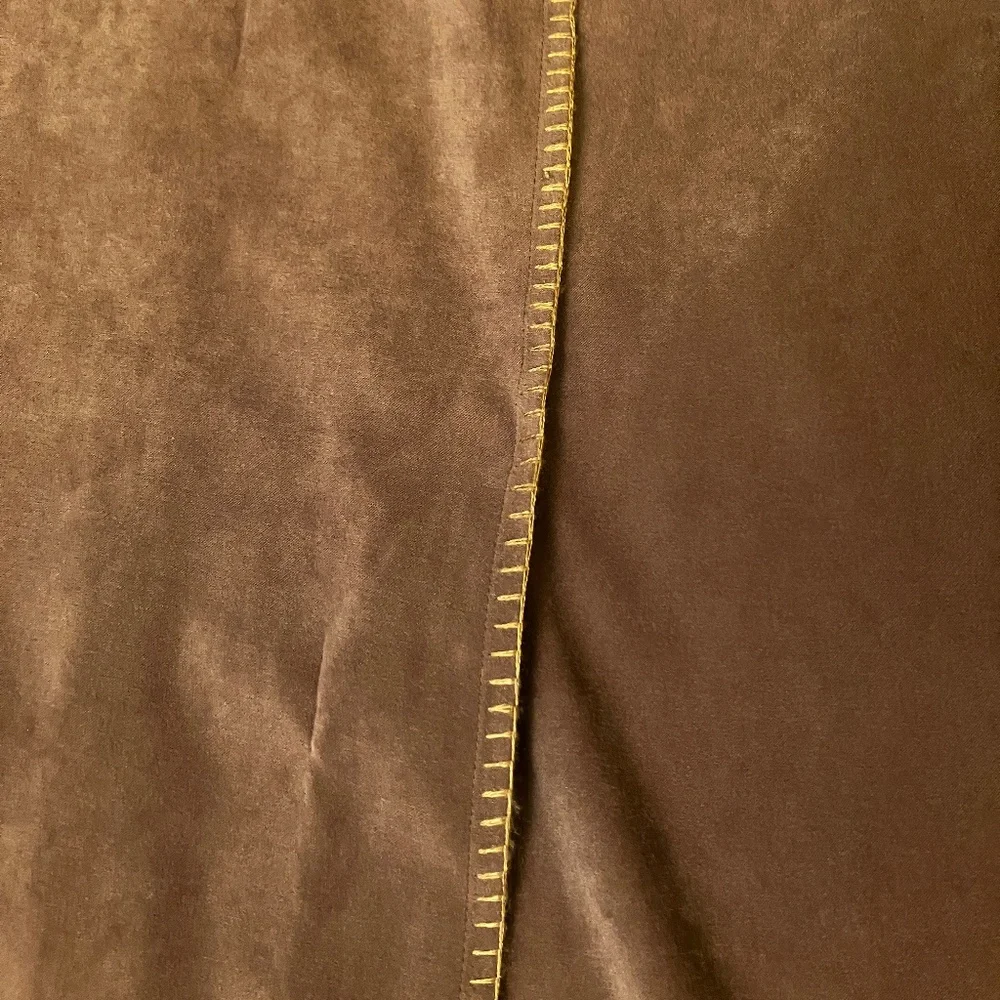 Brown Faux Suede Straight Skirt - Picture 3 of 10